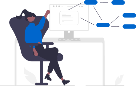 Una persona al computer con grafici sullo schermo